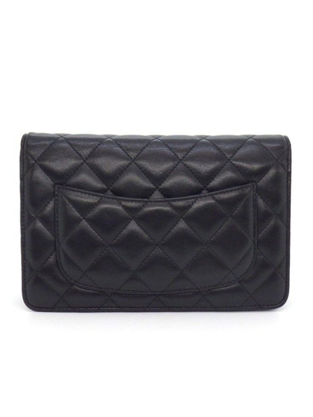 Chanel Shoulder Bag Quilted Classic Chain Wallet Black Bordeaux Lambskin - Picture 2 of 12